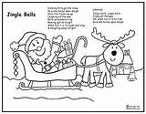 Lyrics Coloring Jingle Bells Santa Sleigh Song Print Pages Kids Printable Bell Reindeer Christmas Colouring Sing Color Worksheets Winter Piano sketch template