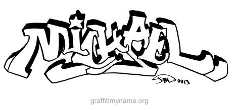 michael  coloring pages graffiti names