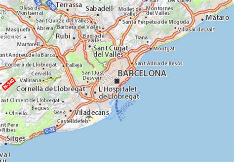 carte detaillee barcelone plan barcelone viamichelin