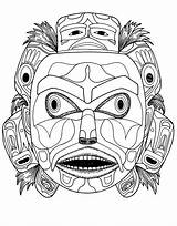 Coloring Native Pages American Indian Mask Bear Tribal Kwakiutl Spirit Adults Head Adult Drawing Printable Masks Color Justcolor Getdrawings Getcolorings sketch template