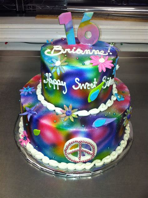 sweet sixteen tye dye cake girlie cakes cool birthday cakes girl cakes birthday cake for