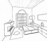 Drawing Bedroom Perspective Room Interior 3d Bed Point Draw Furniture Drawings Getdrawings Sketches Paintingvalley Living sketch template
