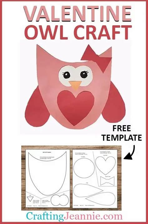 owl craft valentines owl  easy owl crafting jeannie