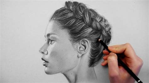 timelapse drawing shading  blending  realistic profile portrait
