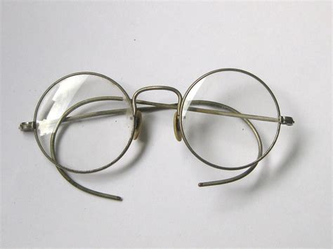 antique round silver eyeglasses