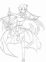 Sword Online Asuna Coloring Pages Lineart Kirito Printable Deviantart Sao Sketch Anime Yandere Chan Simulator Getcolorings Template Drawings Visit Comments sketch template