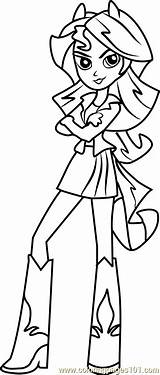 Sunset Coloring Shimmer Pages Equestria Girls Pony Human Little Coloringpages101 sketch template