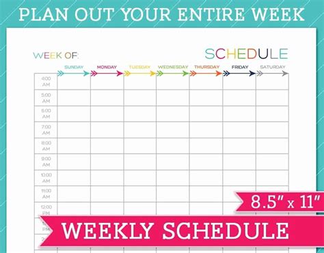 week schedule template  fresh  weekly schedule templates excel