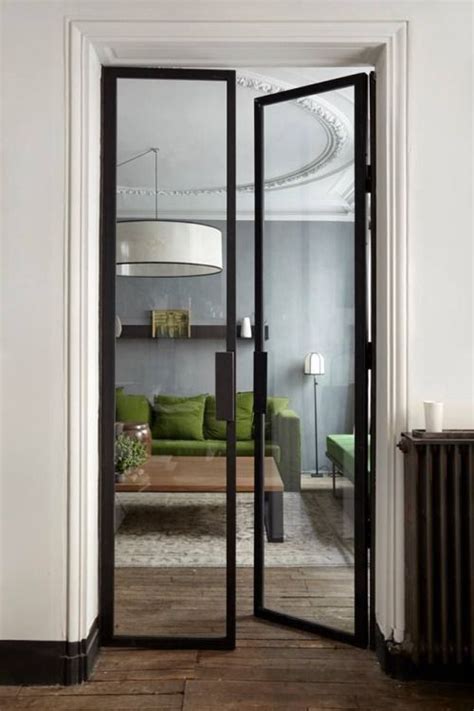 Interior Sleek Black Steel And Glass Doors In 2019 Home Door
