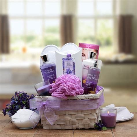 home spa gift baskets lavender spa gift basket