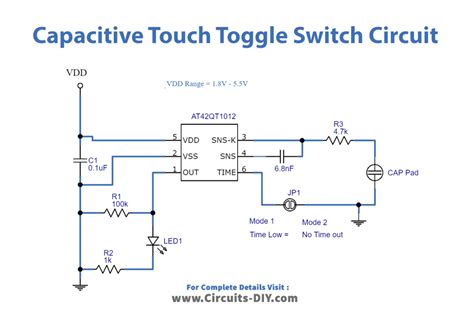 capacitive touch toggle switch circuit