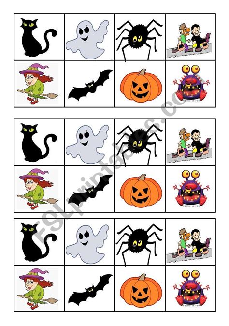 halloween bingo cards esl worksheet  marstar