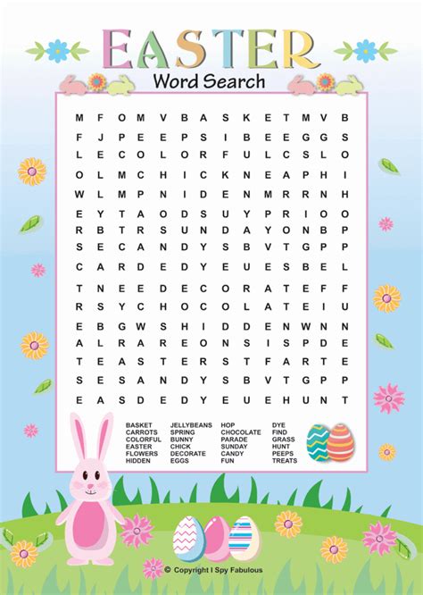 printable word search easter