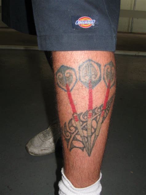 darts tattoo  leg tattoos