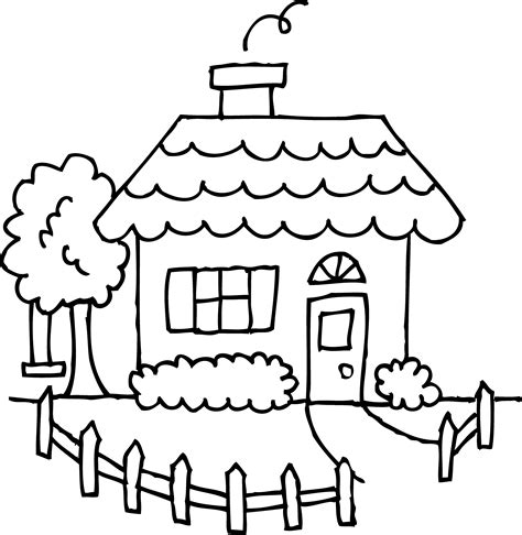 cute cozy house coloring page  clip art