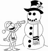 Elmo Coloring Snowman Giant Make Pages Activity Netart Children Christmas Color Print sketch template