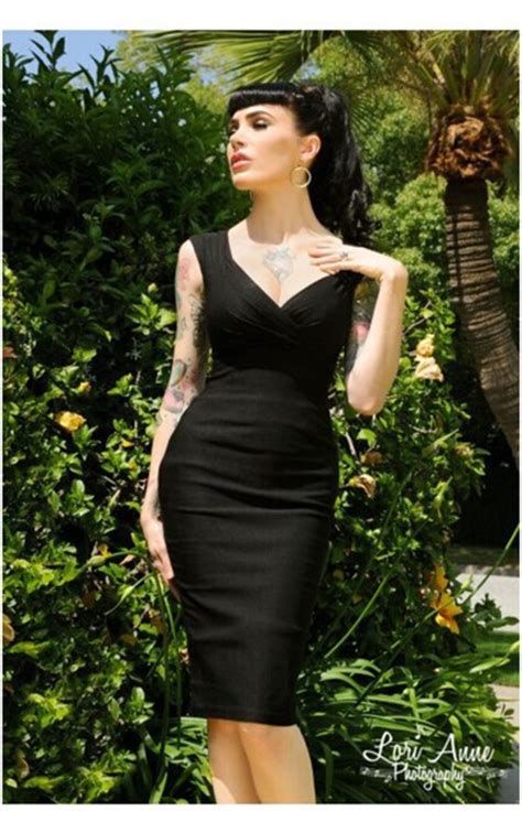 Black Dress Audrey Hepburn 50s Style Pin Up Pin Up Wiggle Dresses