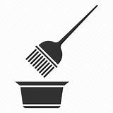 Hair Brush Dye Bowl Icon Tint Tool Hairdressing Coloring Icons Silhouette Editor Open sketch template