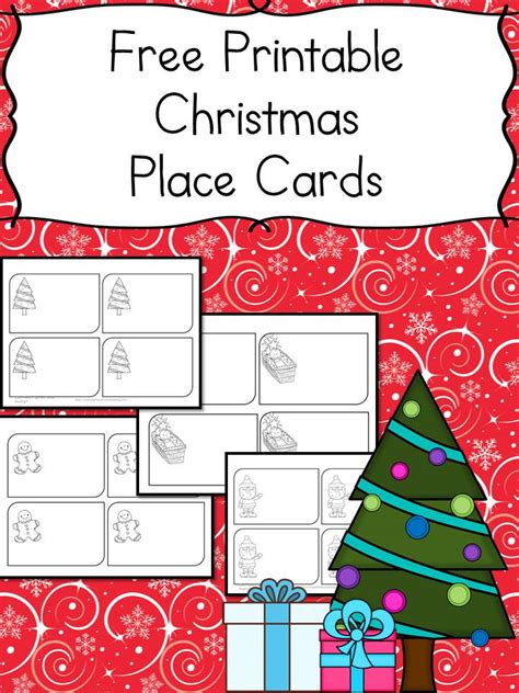 printable christmas place cards  karles sight  sound reading