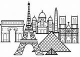 Eiffel Monuments Erwachsene Adultos Louvre Malbuch Fur Adulti Justcolor Coloriages Triomphe Arc Stampare Célèbres Pyramide Cathédrale Dibujo Francese Sacred Basilica sketch template