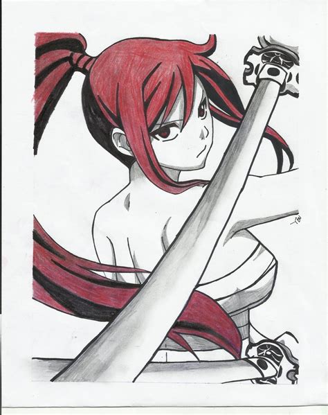 fairy tail erza drawing  getdrawings