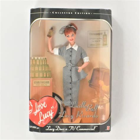 Mattel I Love Lucy Doll And Stand Vitameatavegamin Commerical Preowned