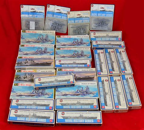 27x 1 1200 Scale Waterline Plastic Model Ships By Airfix And Revell