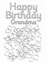 Grandma Birthday Coloring Happy Pages Cards Printable Card Drawing Grandpa Color Rocks Getdrawings Kids Printables Great Template Mothers Easy Getcolorings sketch template