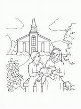 Church Coloring Pages Children Going Easter Reading Scriptures Lds Library Family Line Color Families Sitting Printable Young Outside Primary Woman sketch template