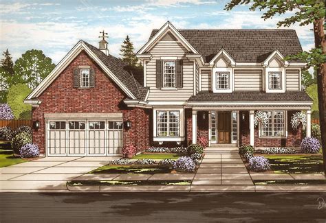 plan st traditional  story house plan  covered front porch house plans  story