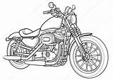 Motorcycle Outline Drawing Vector Illustration Getdrawings sketch template