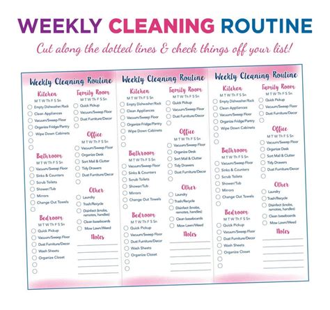 Weekly Cleaning Checklist Printable Instant Download Etsy