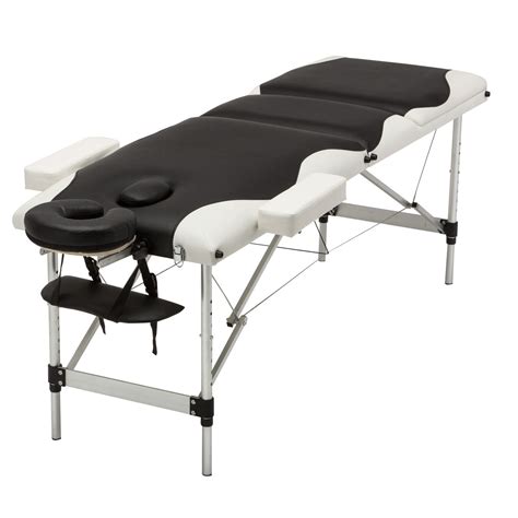 white and black portable aluminum massage table brody massage