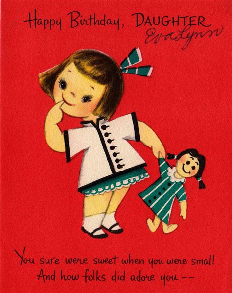 Vintage Hallmark 1950s Happy Birthday Daughter Greetings Card Etsy