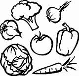 Sayuran Mewarnai Sayur Hitam Putih Tempatan sketch template