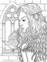 Coloring Pages People Fantasy Fairy Adult Adults Printable Gothic Dark Choose Board Book Morrigan Sheets sketch template