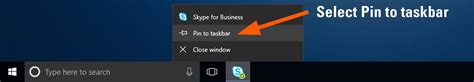 pin skype for business to windows taskbar remote work for faculty