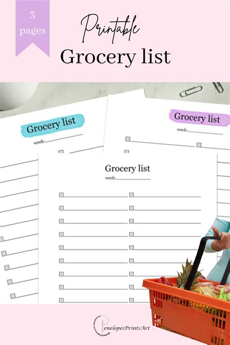 grocery list  grocery list printables  text overlay