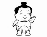Sumo Coloring Boy Little Pages Coloringcrew Japan sketch template