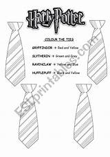 Potter Harry Colour Ties Worksheet Preview sketch template