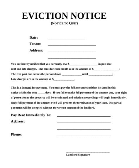 eviction notice form  evictionnoticeformnet