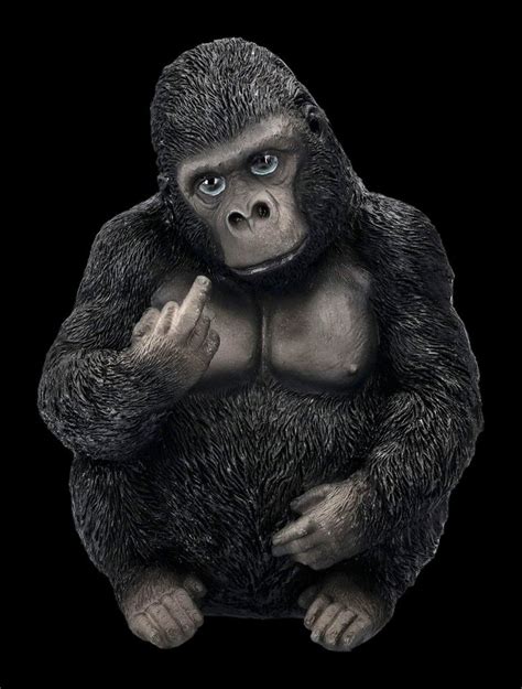 figuren shop gmbh tierfigur gorilla figur zeigt mittelfinger