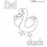 Coloring Duck Letter Learning sketch template