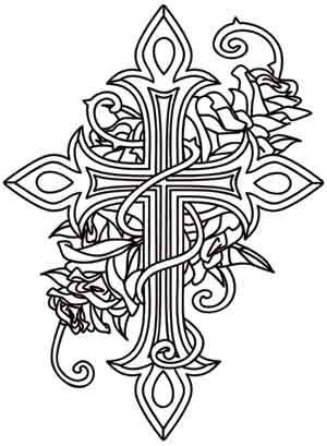 cross  roses coloring pages pinterest urban threads awesome  colorful roses