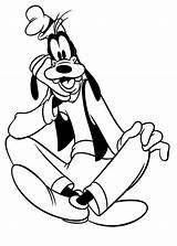 Goofy Coloring Sitting Drawing Cartoon Disney Drawings Netart Pages Color Colouring Print Characters Getdrawings sketch template