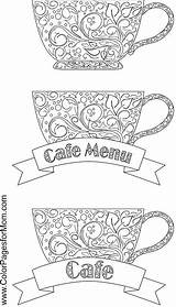 Coffee Coloring Pages Adult Book Cafe Colouring Adults Choose Cup Printable Color Tea Sheets Board Cups Colorpagesformom Kids sketch template