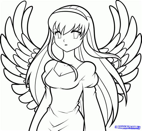draw fantasy anime   draw  anime angel girl step  fantasy angel drawing