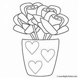 Coloring Vase Mother Mothers Pages Roses Kiezen Bord Hearts sketch template