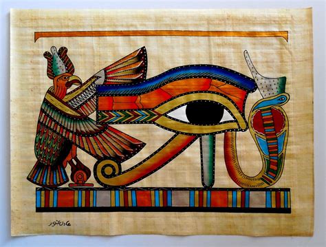 Eye Of Horus Ancient Egyptian Papyrus Painting Ancient