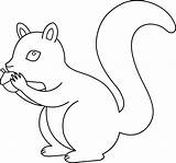 Squirrel Clip Line Cute Coloring Sweetclipart sketch template